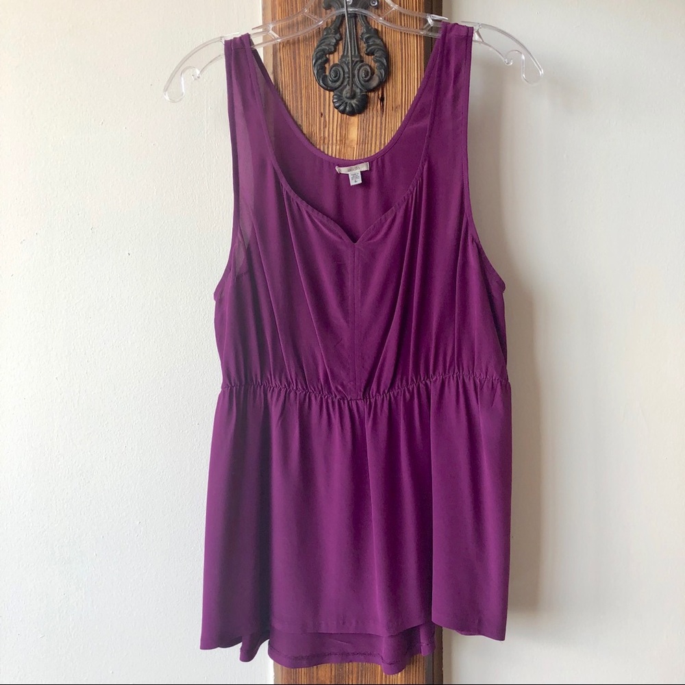 UO Ecote Silk Peplum Top- Size L